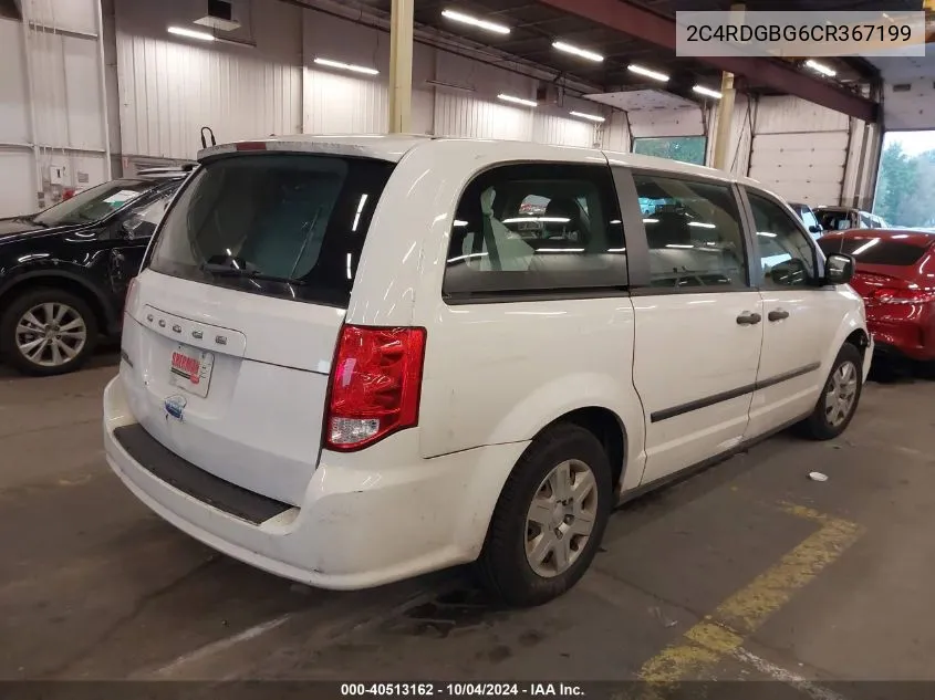 2012 Dodge Grand Caravan Se/Avp VIN: 2C4RDGBG6CR367199 Lot: 40513162