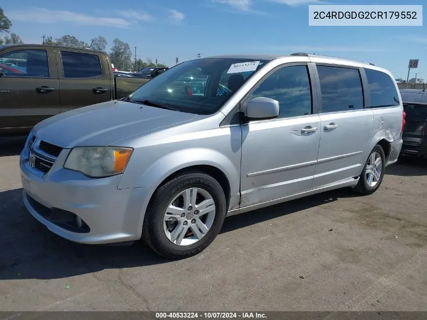 2012 Dodge Grand Caravan Crew VIN: 2C4RDGDG2CR179552 Lot: 40533224