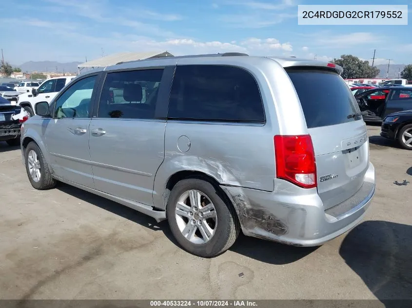 2012 Dodge Grand Caravan Crew VIN: 2C4RDGDG2CR179552 Lot: 40533224