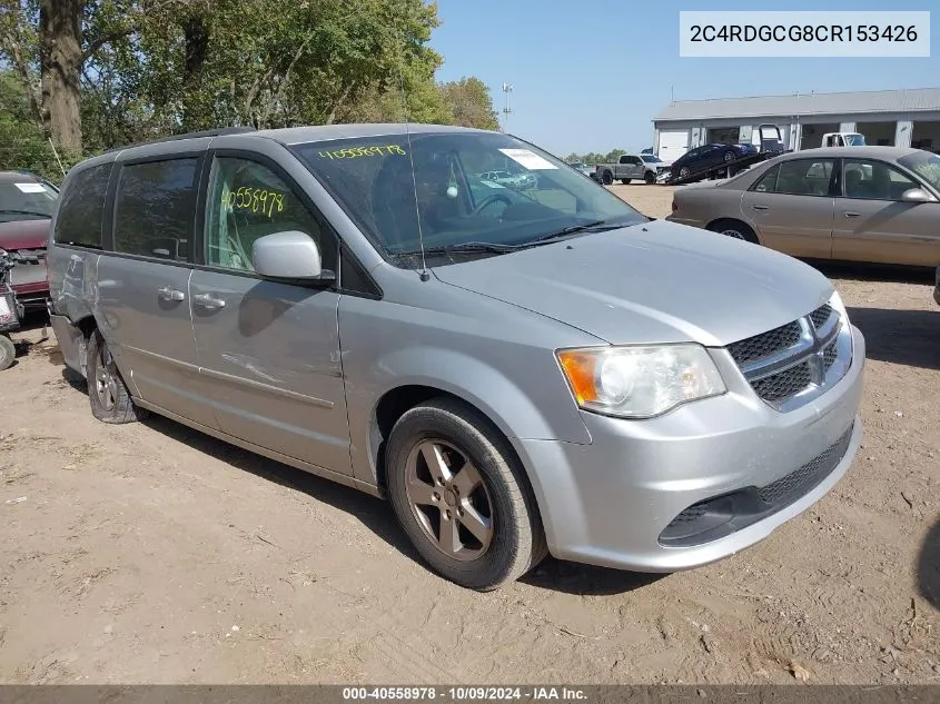 2012 Dodge Grand Caravan Sxt VIN: 2C4RDGCG8CR153426 Lot: 40558978