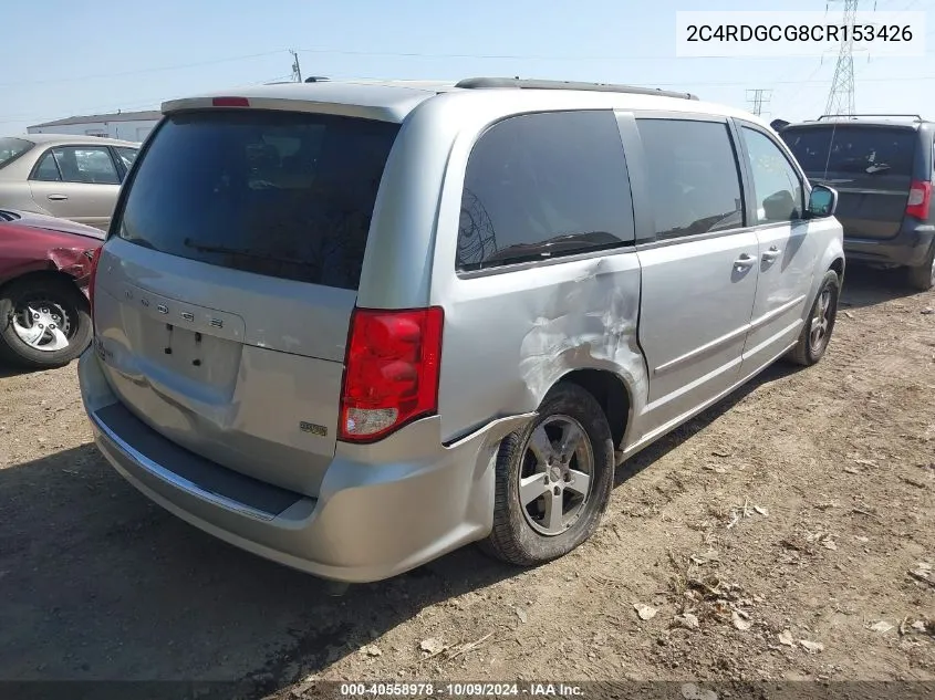 2012 Dodge Grand Caravan Sxt VIN: 2C4RDGCG8CR153426 Lot: 40558978