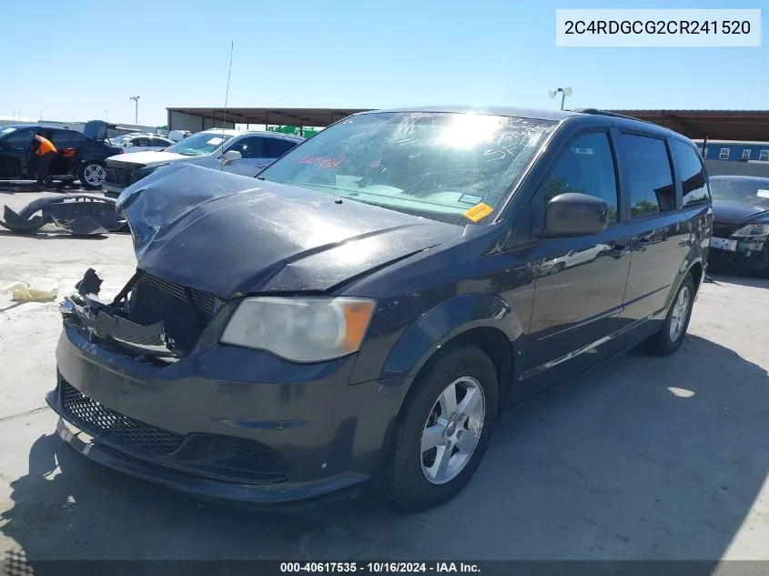 2012 Dodge Grand Caravan Sxt VIN: 2C4RDGCG2CR241520 Lot: 40617535