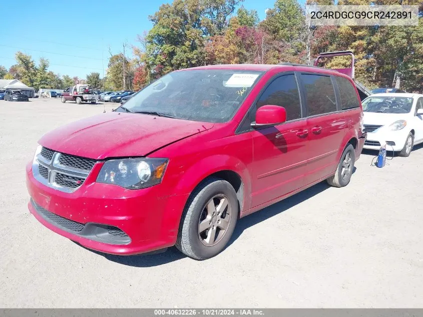 2012 Dodge Grand Caravan Sxt VIN: 2C4RDGCG9CR242891 Lot: 40632226