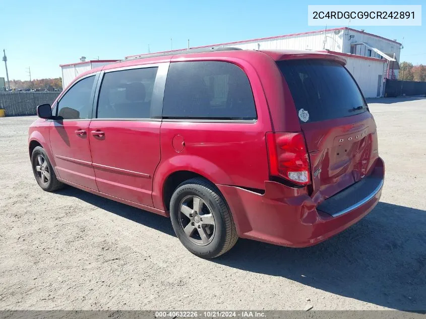 2012 Dodge Grand Caravan Sxt VIN: 2C4RDGCG9CR242891 Lot: 40632226