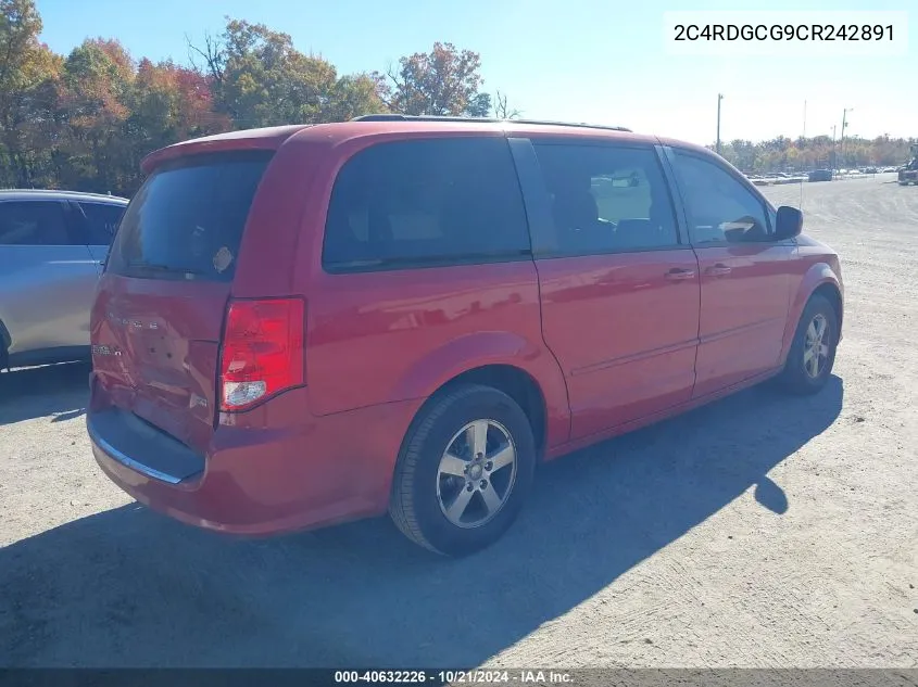 2012 Dodge Grand Caravan Sxt VIN: 2C4RDGCG9CR242891 Lot: 40632226