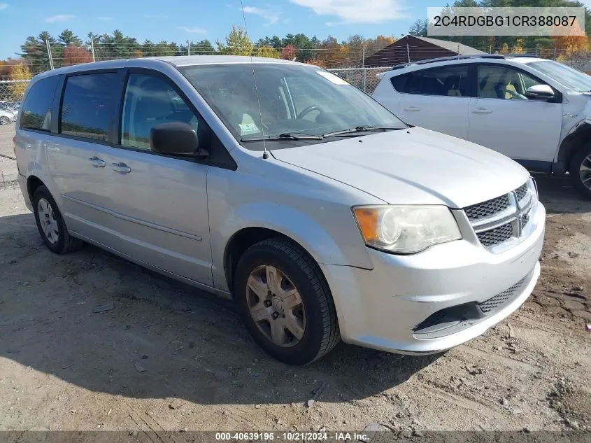 2012 Dodge Grand Caravan Se/Avp VIN: 2C4RDGBG1CR388087 Lot: 40639195