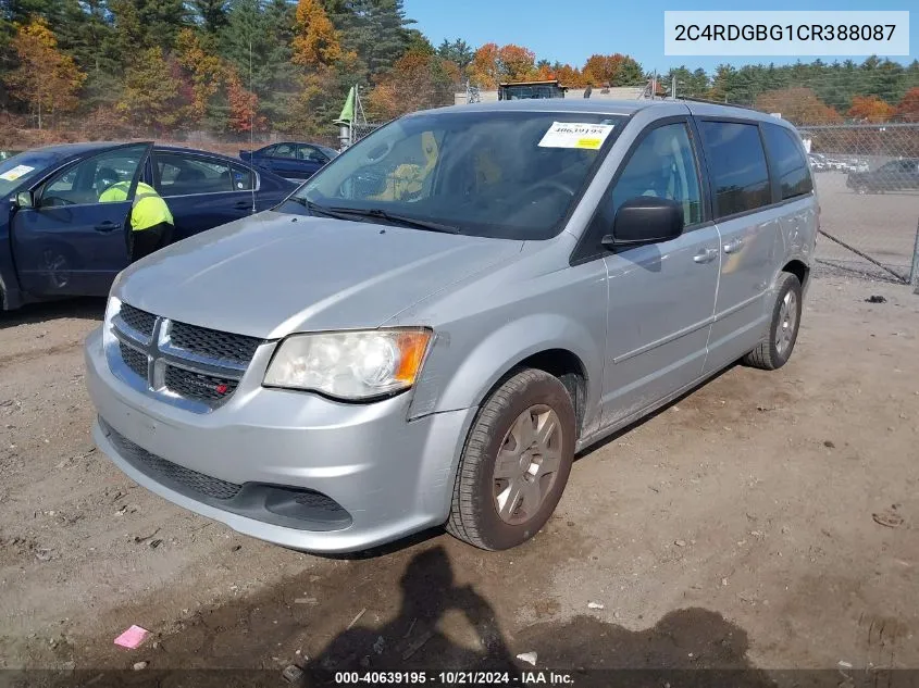 2012 Dodge Grand Caravan Se/Avp VIN: 2C4RDGBG1CR388087 Lot: 40639195