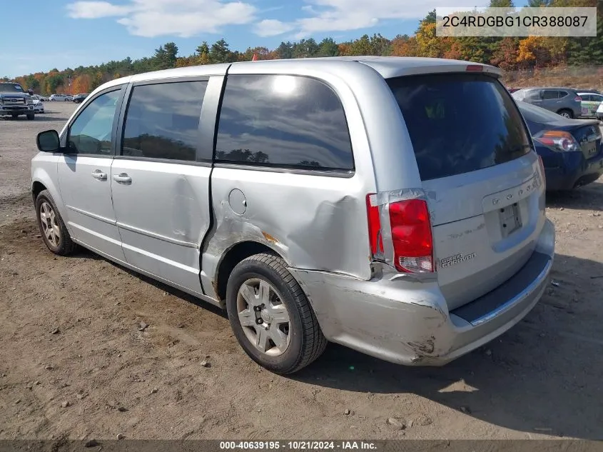 2012 Dodge Grand Caravan Se/Avp VIN: 2C4RDGBG1CR388087 Lot: 40639195