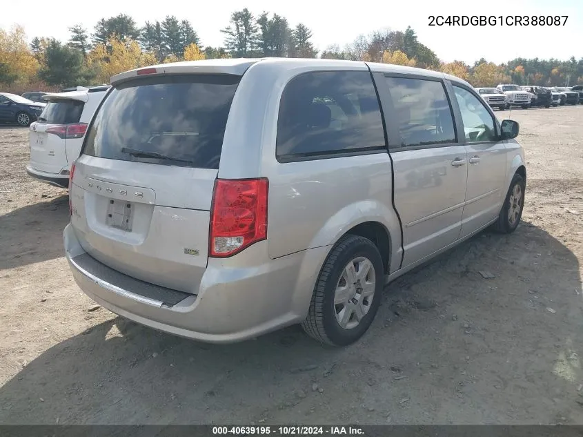 2C4RDGBG1CR388087 2012 Dodge Grand Caravan Se/Avp