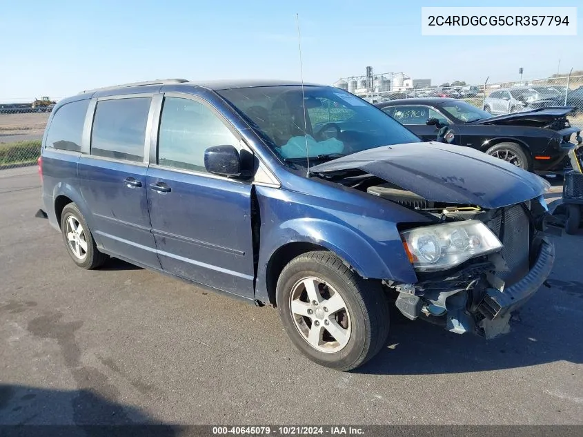 2012 Dodge Grand Caravan Sxt VIN: 2C4RDGCG5CR357794 Lot: 40645079