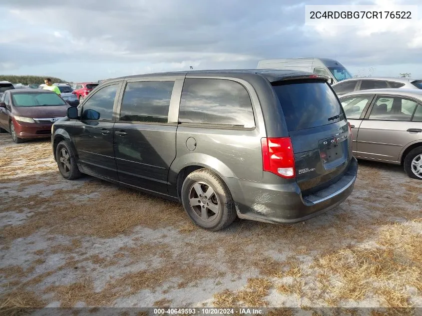 2012 Dodge Grand Caravan Se VIN: 2C4RDGBG7CR176522 Lot: 40649593