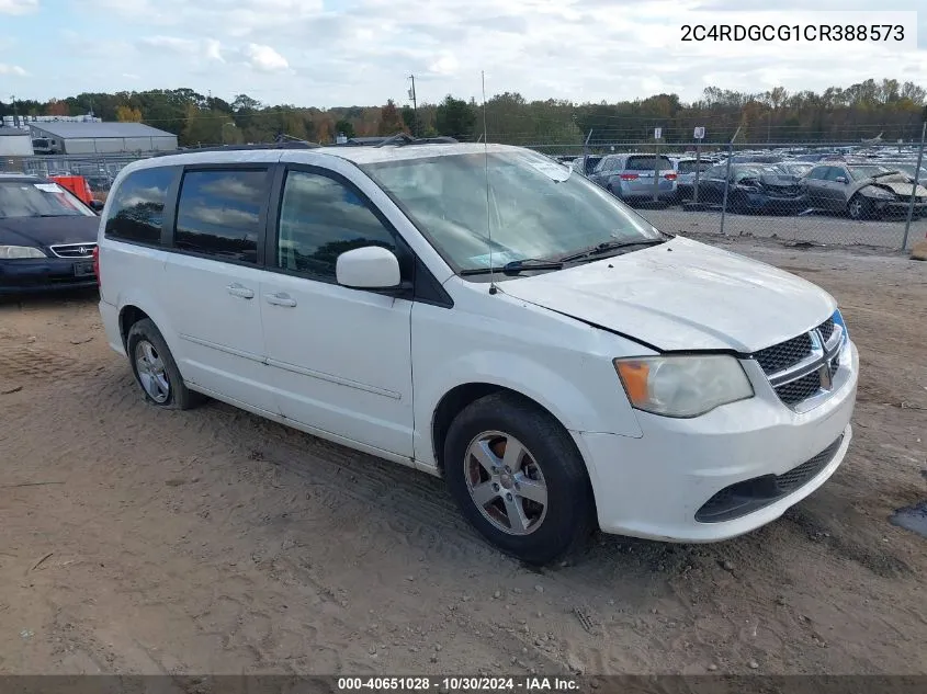 2012 Dodge Grand Caravan Sxt VIN: 2C4RDGCG1CR388573 Lot: 40651028