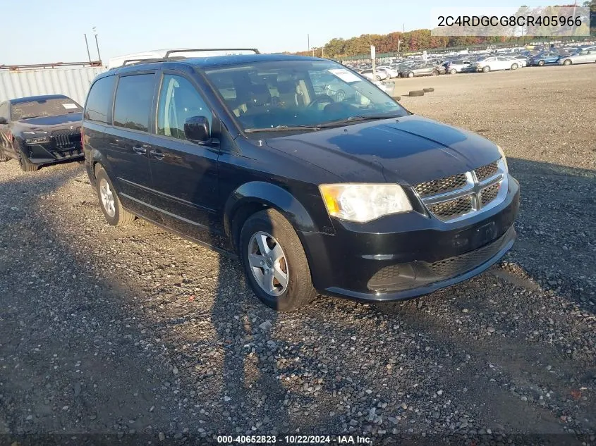 2012 Dodge Grand Caravan Sxt VIN: 2C4RDGCG8CR405966 Lot: 40652823