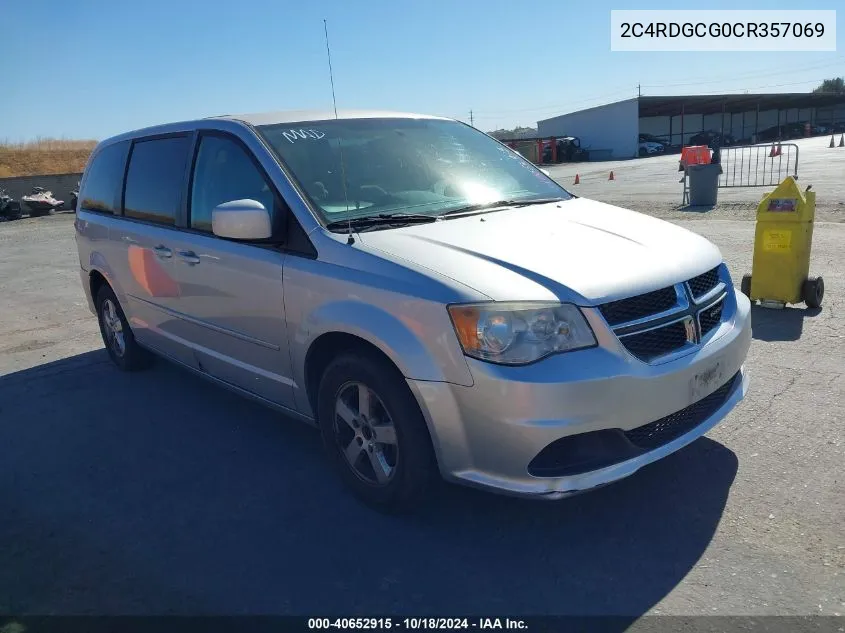 2012 Dodge Grand Caravan Sxt VIN: 2C4RDGCG0CR357069 Lot: 40652915