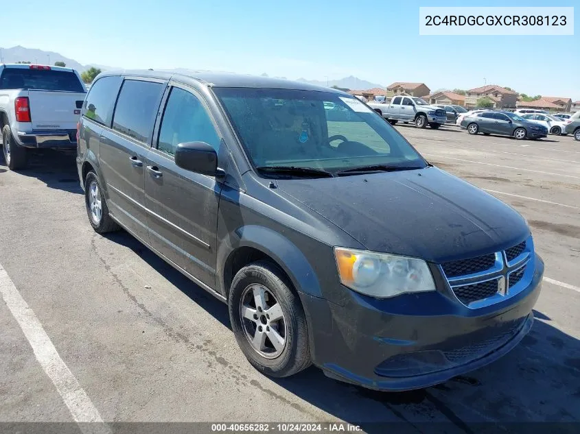 2C4RDGCGXCR308123 2012 Dodge Grand Caravan Sxt