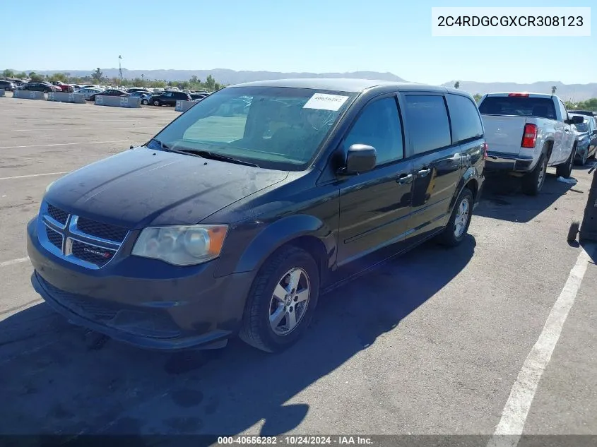 2012 Dodge Grand Caravan Sxt VIN: 2C4RDGCGXCR308123 Lot: 40656282