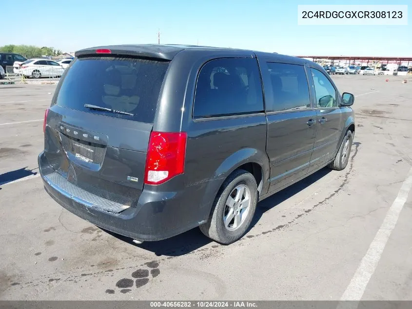 2C4RDGCGXCR308123 2012 Dodge Grand Caravan Sxt