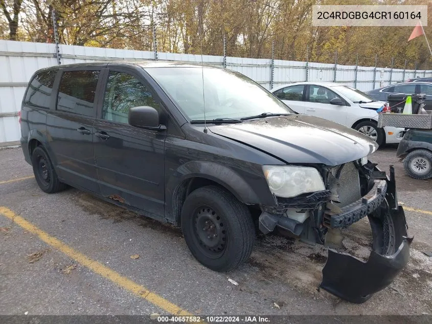 2012 Dodge Grand Caravan Se/Avp VIN: 2C4RDGBG4CR160164 Lot: 40657582