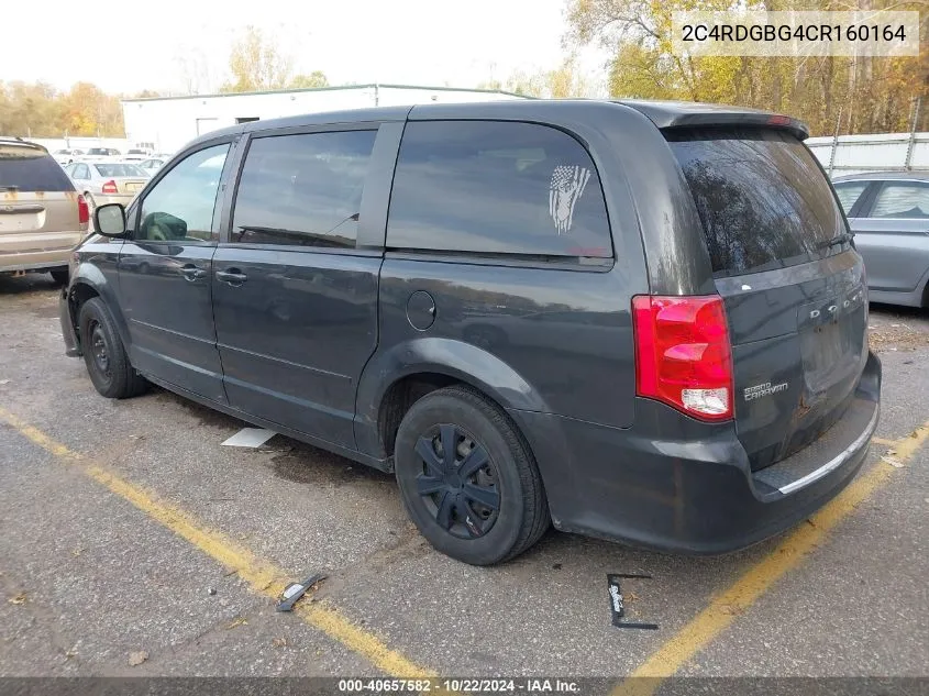 2012 Dodge Grand Caravan Se/Avp VIN: 2C4RDGBG4CR160164 Lot: 40657582