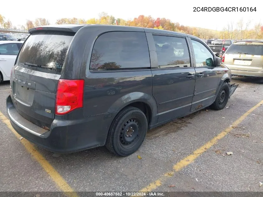 2012 Dodge Grand Caravan Se/Avp VIN: 2C4RDGBG4CR160164 Lot: 40657582