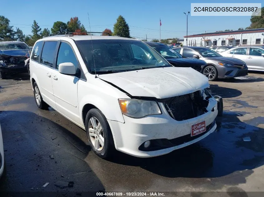 2012 Dodge Grand Caravan Crew VIN: 2C4RDGDG5CR320887 Lot: 40667809