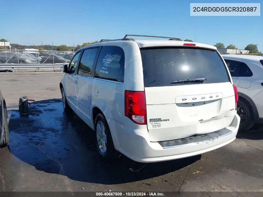 2012 Dodge Grand Caravan Crew VIN: 2C4RDGDG5CR320887 Lot: 40667809