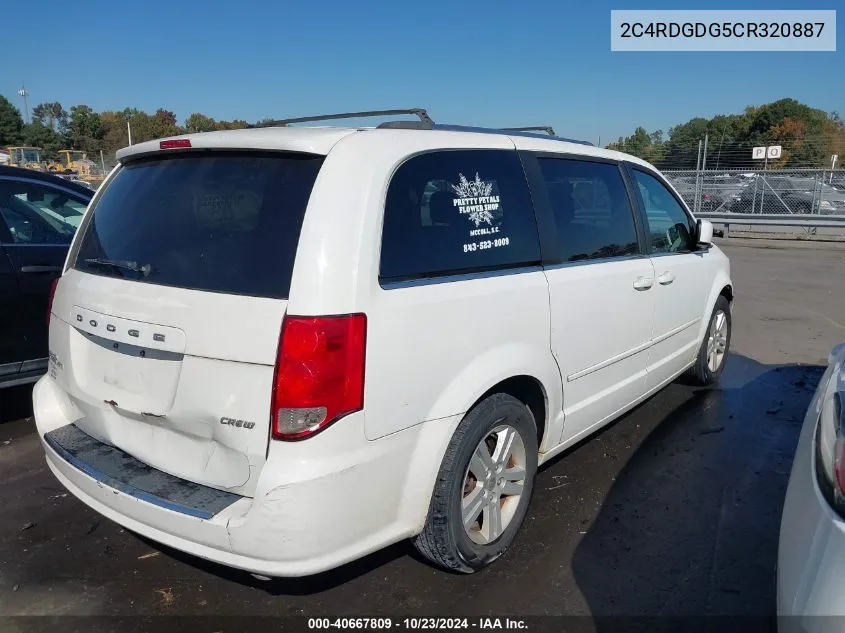 2012 Dodge Grand Caravan Crew VIN: 2C4RDGDG5CR320887 Lot: 40667809