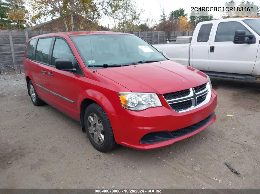 2012 Dodge Grand Caravan Se/Avp VIN: 2C4RDGBG1CR183465 Lot: 40679086