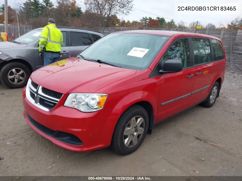 2012 Dodge Grand Caravan Se/Avp VIN: 2C4RDGBG1CR183465 Lot: 40679086