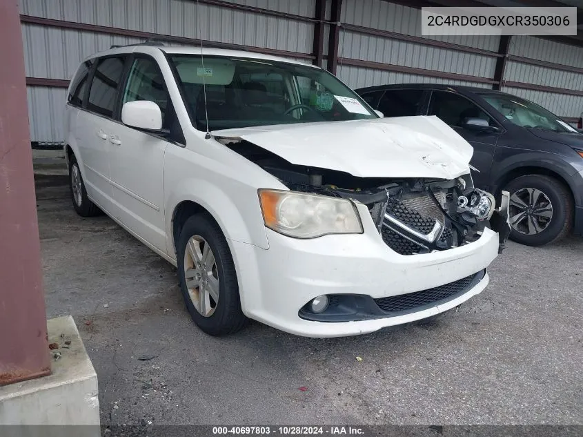 2012 Dodge Grand Caravan Crew VIN: 2C4RDGDGXCR350306 Lot: 40697803