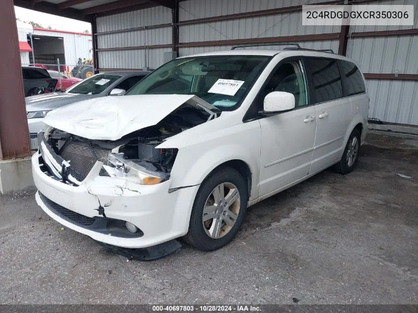 2012 Dodge Grand Caravan Crew VIN: 2C4RDGDGXCR350306 Lot: 40697803