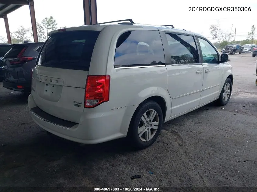 2012 Dodge Grand Caravan Crew VIN: 2C4RDGDGXCR350306 Lot: 40697803