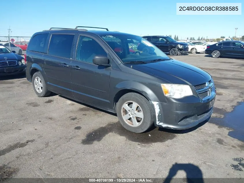 2012 Dodge Grand Caravan Sxt VIN: 2C4RDGCG8CR388585 Lot: 40708199