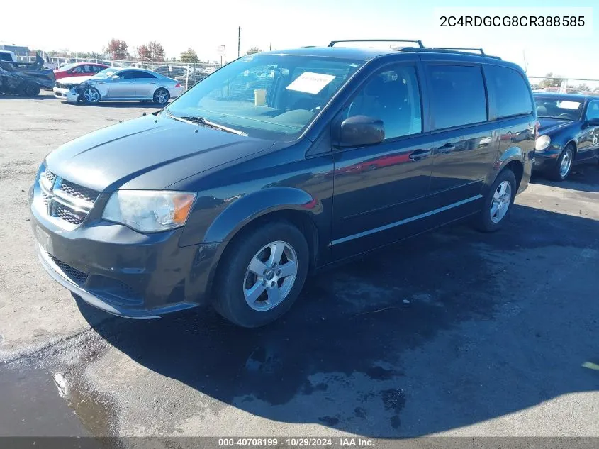 2012 Dodge Grand Caravan Sxt VIN: 2C4RDGCG8CR388585 Lot: 40708199