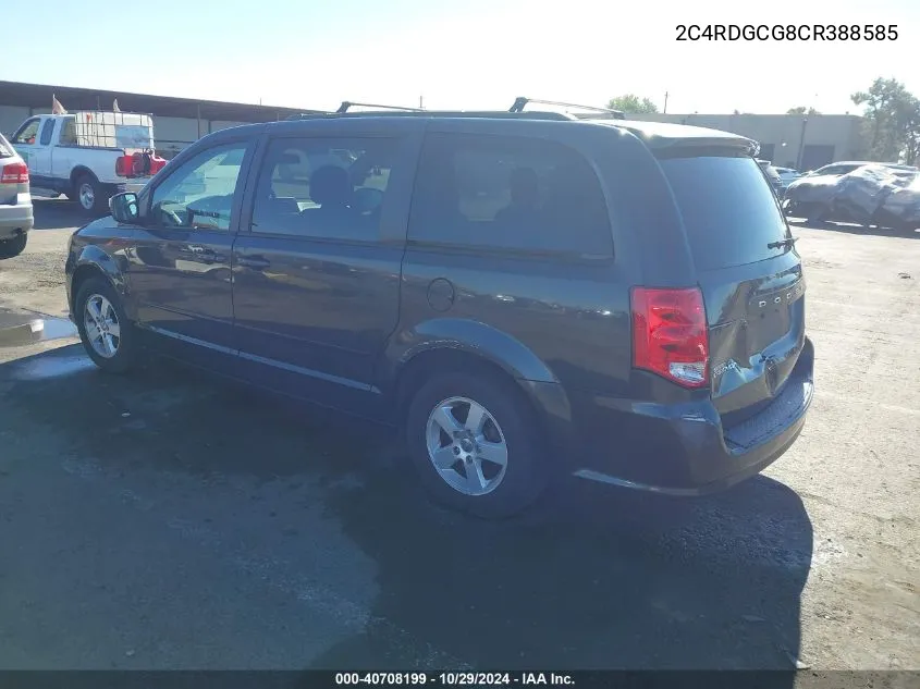 2012 Dodge Grand Caravan Sxt VIN: 2C4RDGCG8CR388585 Lot: 40708199