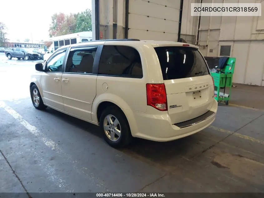 2012 Dodge Grand Caravan Sxt VIN: 2C4RDGCG1CR318569 Lot: 40714406