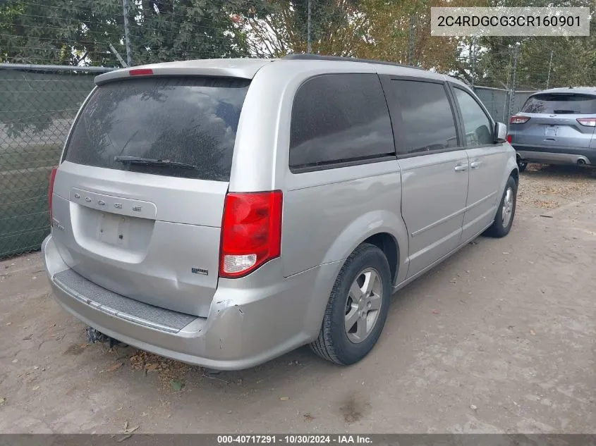 2012 Dodge Grand Caravan Sxt VIN: 2C4RDGCG3CR160901 Lot: 40717291