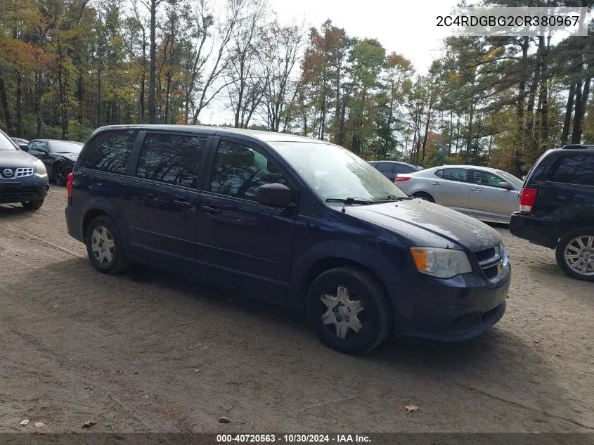 2012 Dodge Grand Caravan Se/Avp VIN: 2C4RDGBG2CR380967 Lot: 40720563