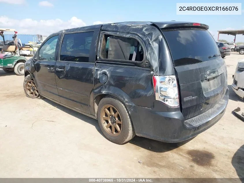 2012 Dodge Grand Caravan R/T VIN: 2C4RDGEGXCR166076 Lot: 40738965