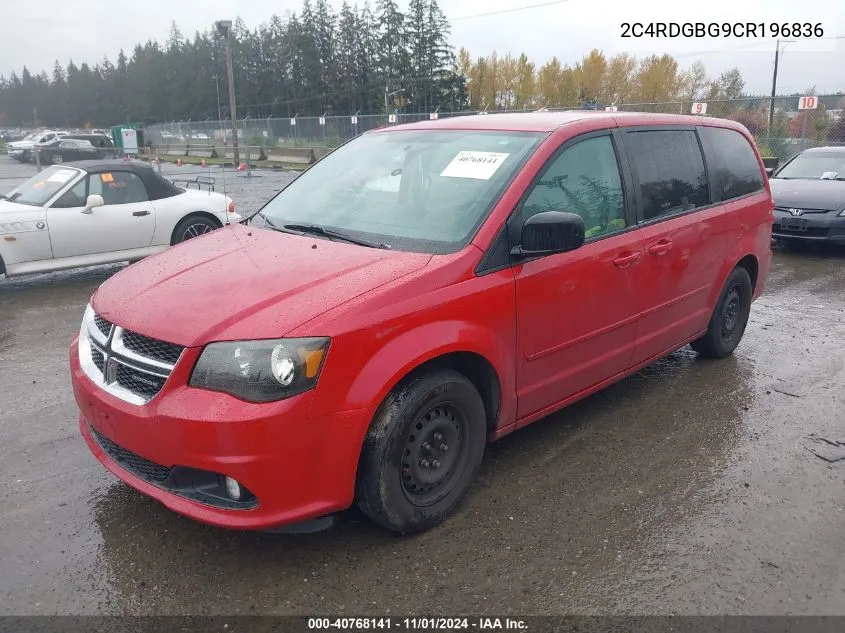 2012 Dodge Grand Caravan Se/Avp VIN: 2C4RDGBG9CR196836 Lot: 40768141