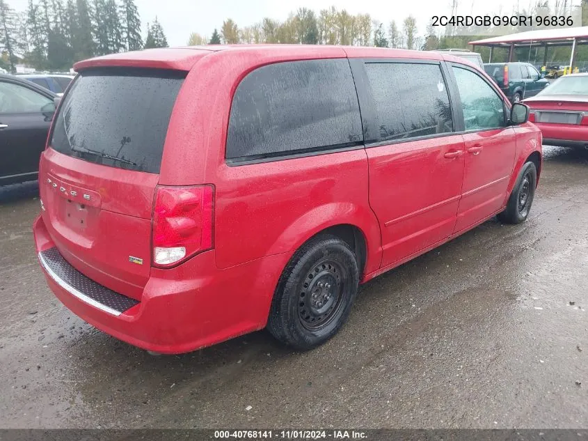 2012 Dodge Grand Caravan Se/Avp VIN: 2C4RDGBG9CR196836 Lot: 40768141