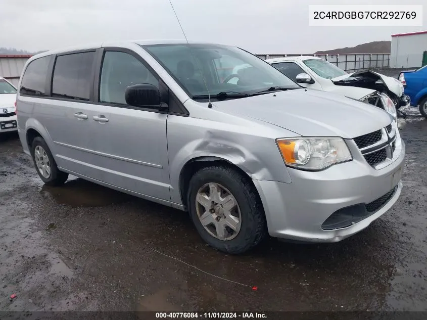 2012 Dodge Grand Caravan Se/Avp VIN: 2C4RDGBG7CR292769 Lot: 40776084