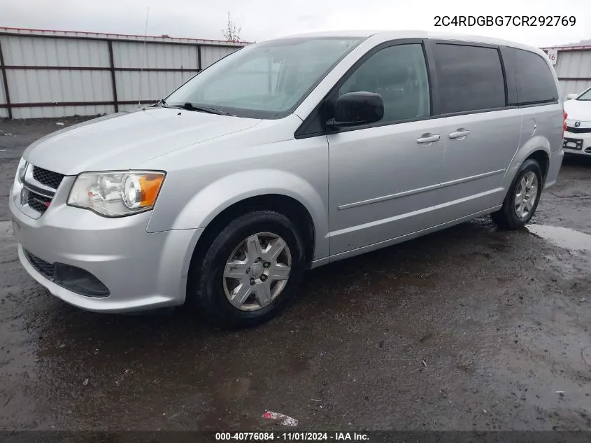 2012 Dodge Grand Caravan Se/Avp VIN: 2C4RDGBG7CR292769 Lot: 40776084