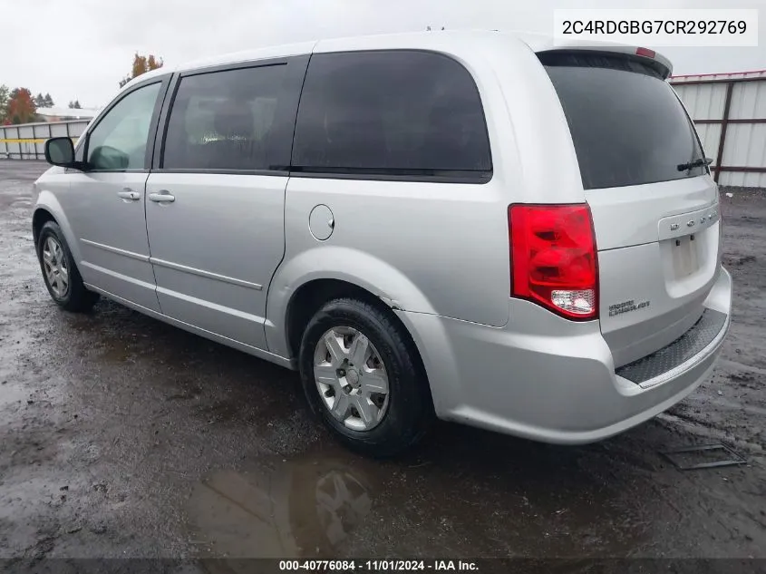 2012 Dodge Grand Caravan Se/Avp VIN: 2C4RDGBG7CR292769 Lot: 40776084