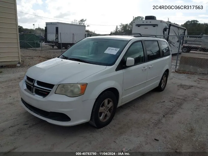 2012 Dodge Grand Caravan Sxt VIN: 2C4RDGCG6CR317563 Lot: 40783780