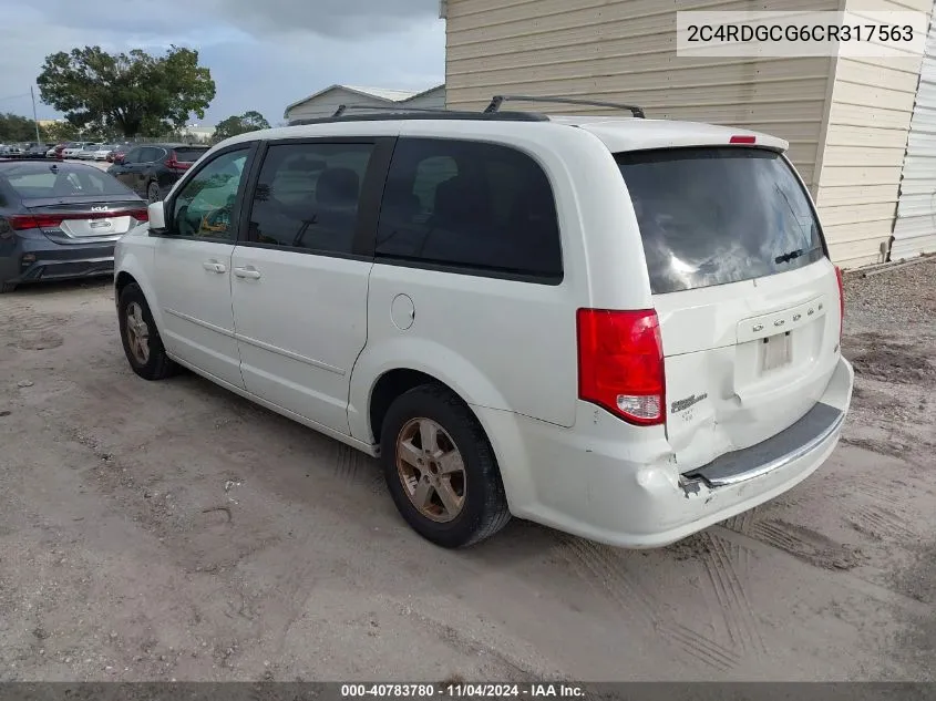 2012 Dodge Grand Caravan Sxt VIN: 2C4RDGCG6CR317563 Lot: 40783780