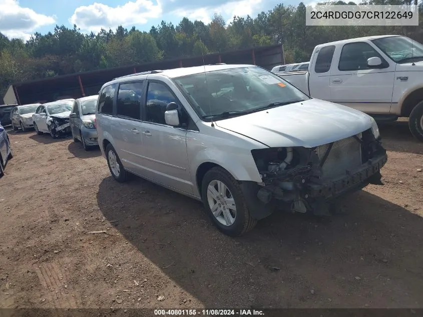 2012 Dodge Grand Caravan Crew VIN: 2C4RDGDG7CR122649 Lot: 40801155