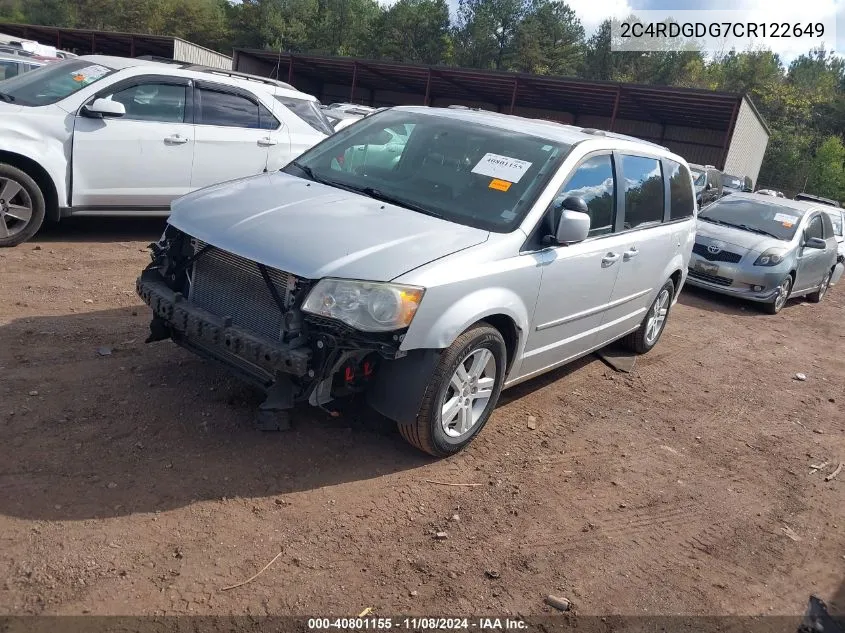 2012 Dodge Grand Caravan Crew VIN: 2C4RDGDG7CR122649 Lot: 40801155