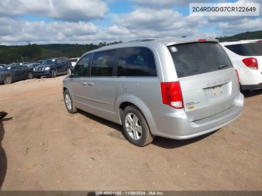 2012 Dodge Grand Caravan Crew VIN: 2C4RDGDG7CR122649 Lot: 40801155