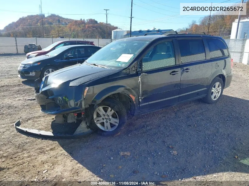 2012 Dodge Grand Caravan Sxt VIN: 2C4RDGCG2CR265672 Lot: 40808138